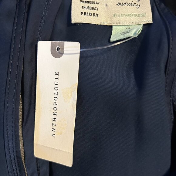 ANTHROPOLOGIE - SATURDAY SUNDAY One piece Navy ribbed romper - Picture 3 of 3